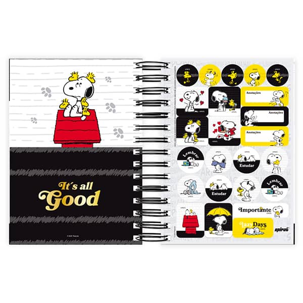 Agenda diária 2026, Snoopy, 176 folhas, 2635488, Spiral Sno - PT 1 UN