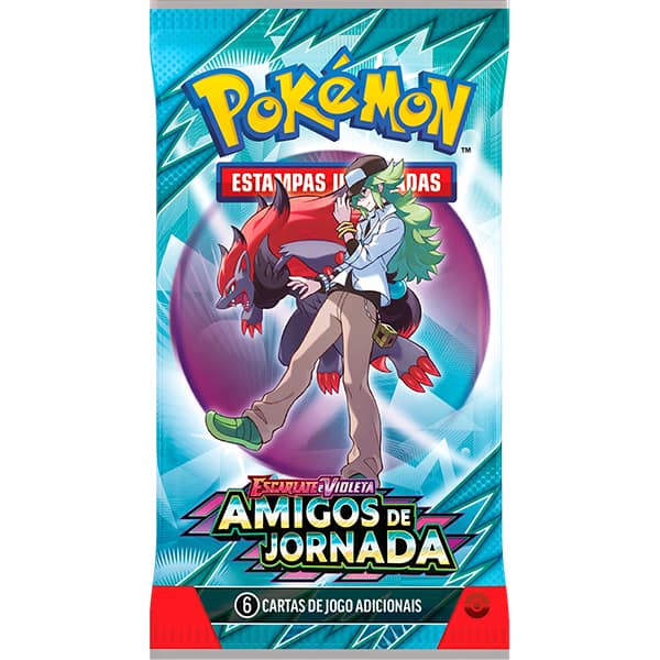 Booster Pokémon TCG, Amigos de Jornada, 35381, Copag - Pacote com 6 cartas cada - PT 1 UN