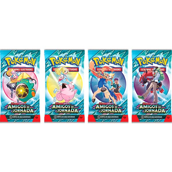 Booster Pokémon TCG, Amigos de Jornada, 35381, Copag - Pacote com 6 cartas cada - PT 1 UN