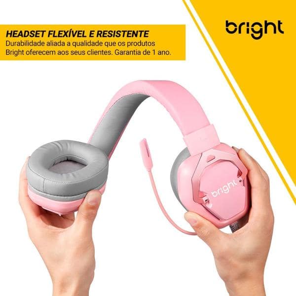 Headset Gamer Foxy Rosa, 7.1, USB, com microfone, GHP011, Bright - BT 1 UN