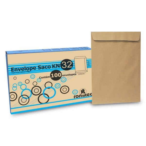 Envelope saco kraft natural 75g 229x324 kft32 5541 Romitec CX 100 UN